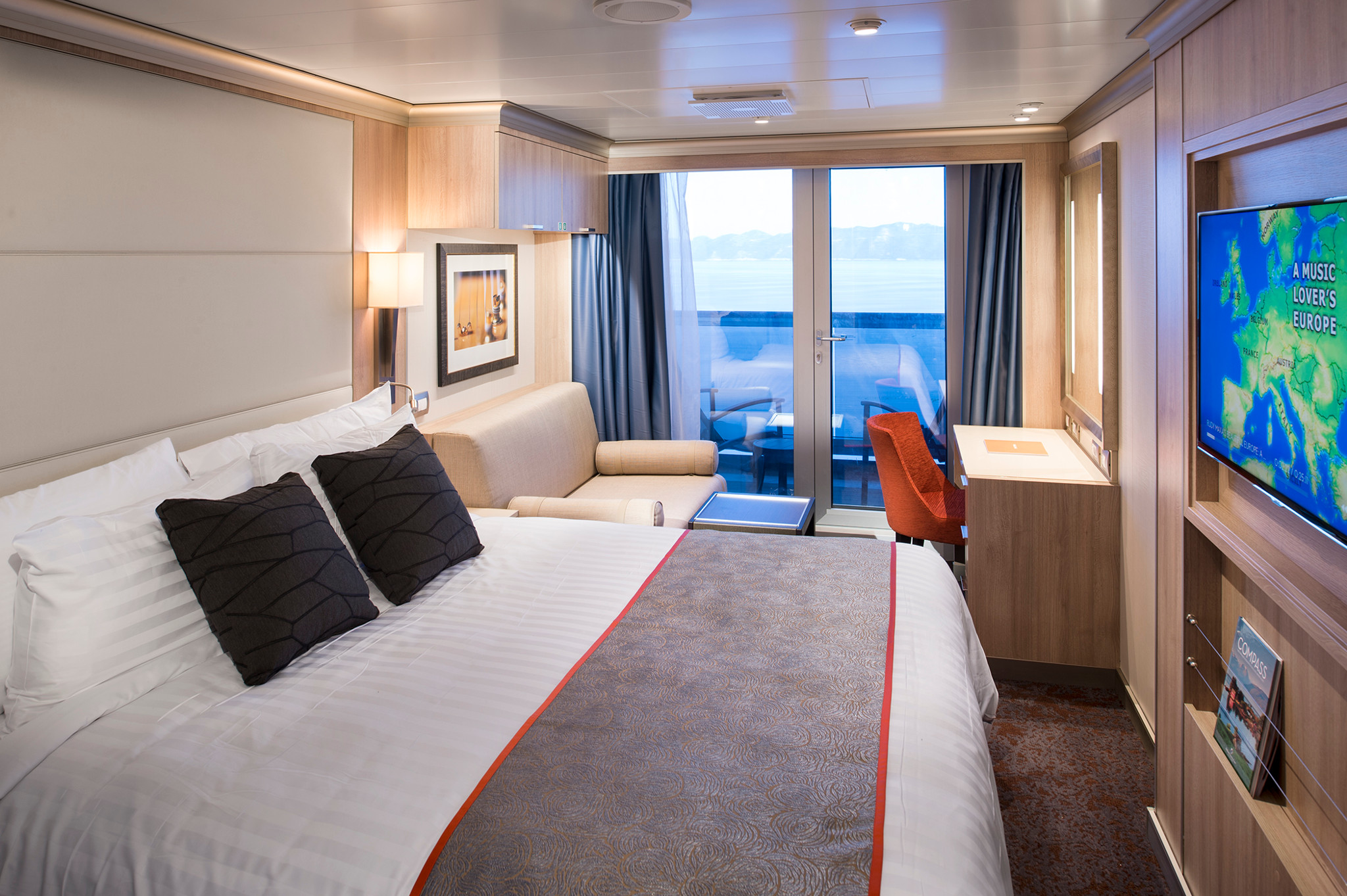 Cabine avec balcon sur le Nieuw Statendam de Holland America (source : Holland America Line)